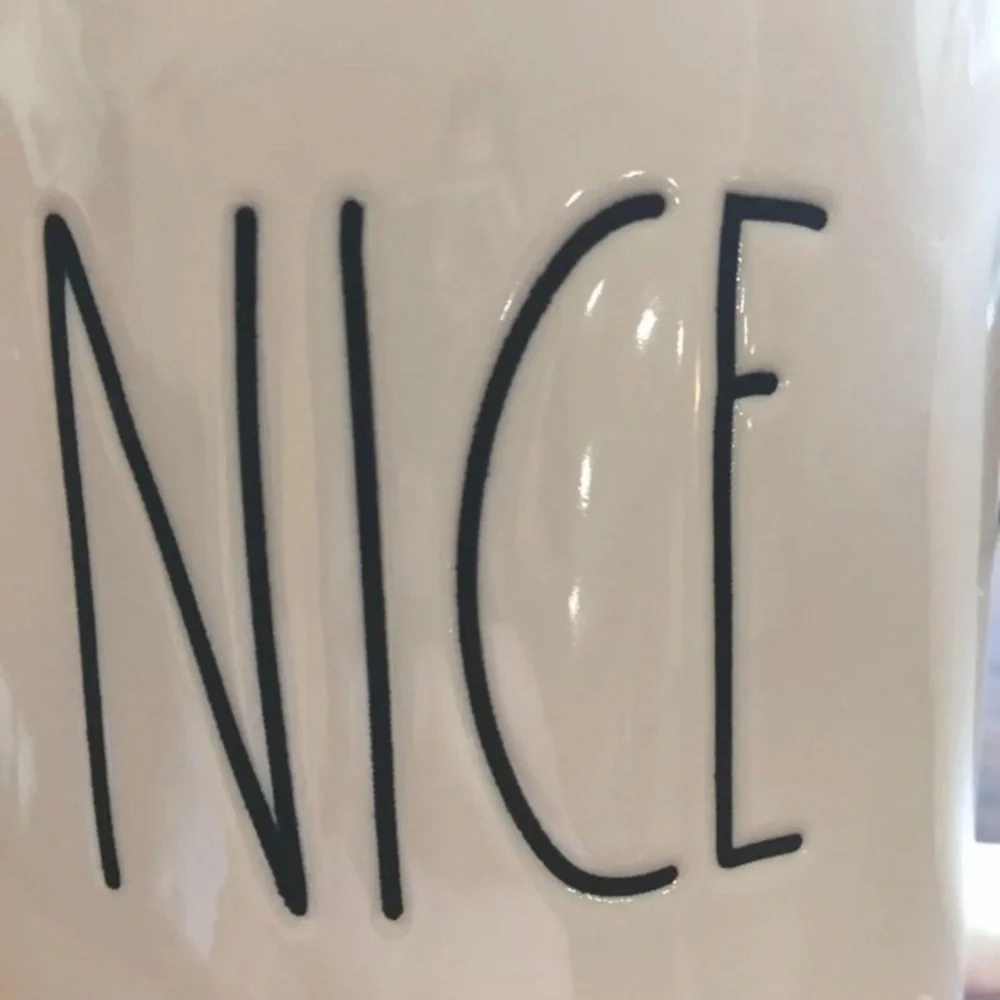 NWT Rae Dunn NAUGHTY NICE Mug Coffee Tea ceramic gift white black Christmas